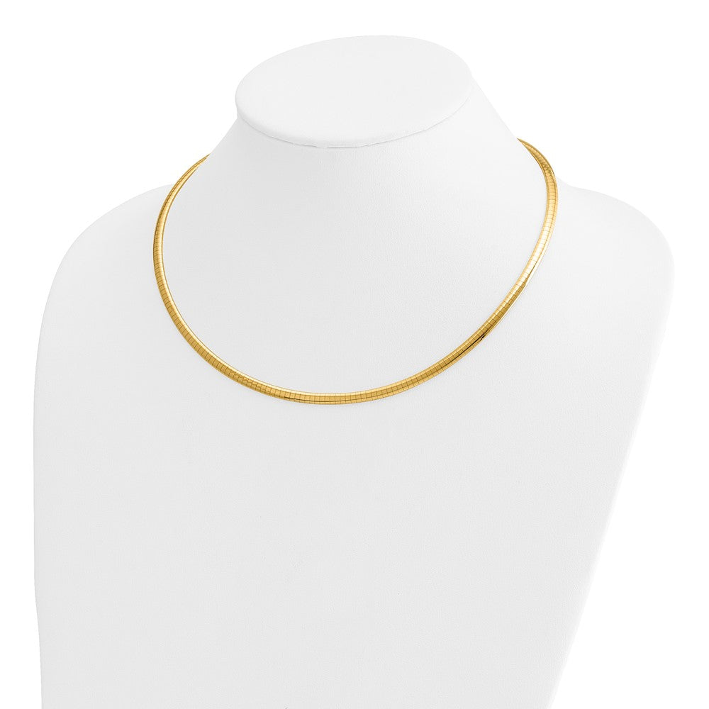 10k 4mm Domed Omega Necklace