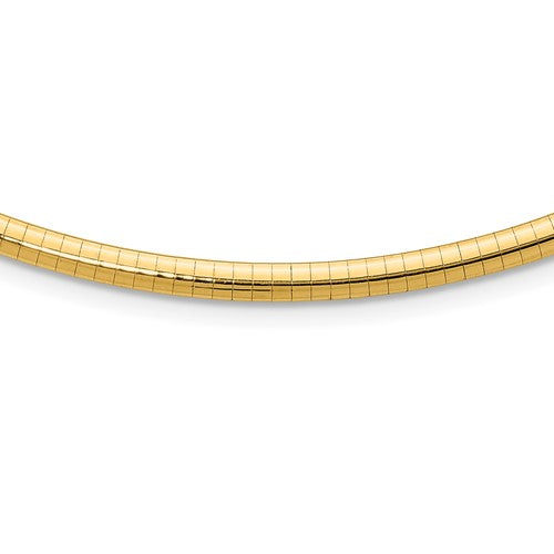 10k 4mm Domed Omega Necklace