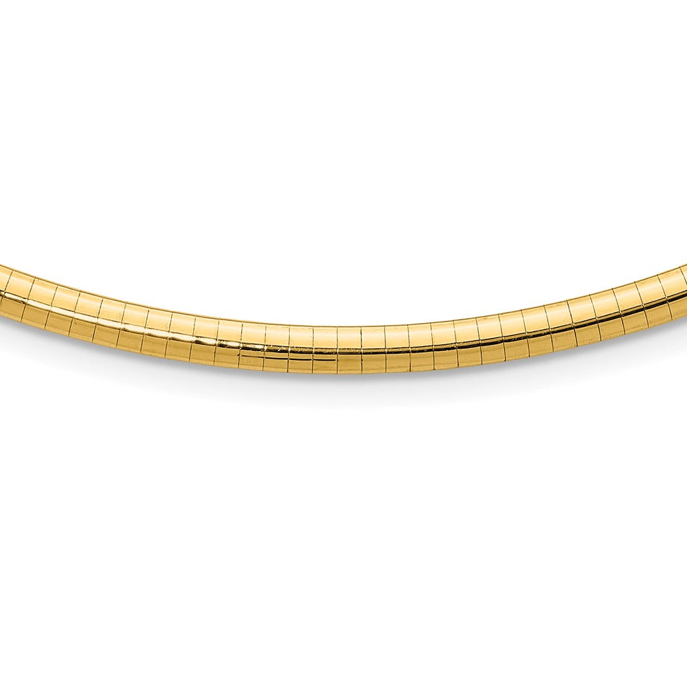 10k 4mm Domed Omega Necklace