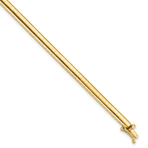 10k 4mm Domed Omega Bracelet