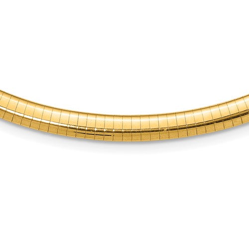 10k 6mm Domed Omega Necklace