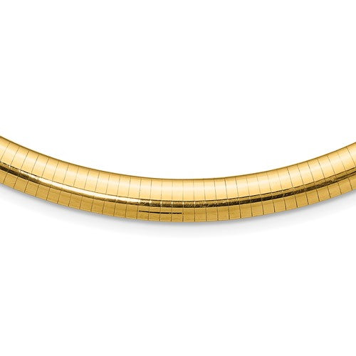 10k 8mm Domed Omega Necklace