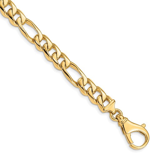 10k 8.5mm Hand Polished Fancy Link Chain