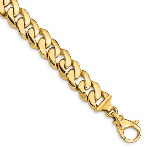 10k 10.75mm Hand Polished Fancy Link Necklace