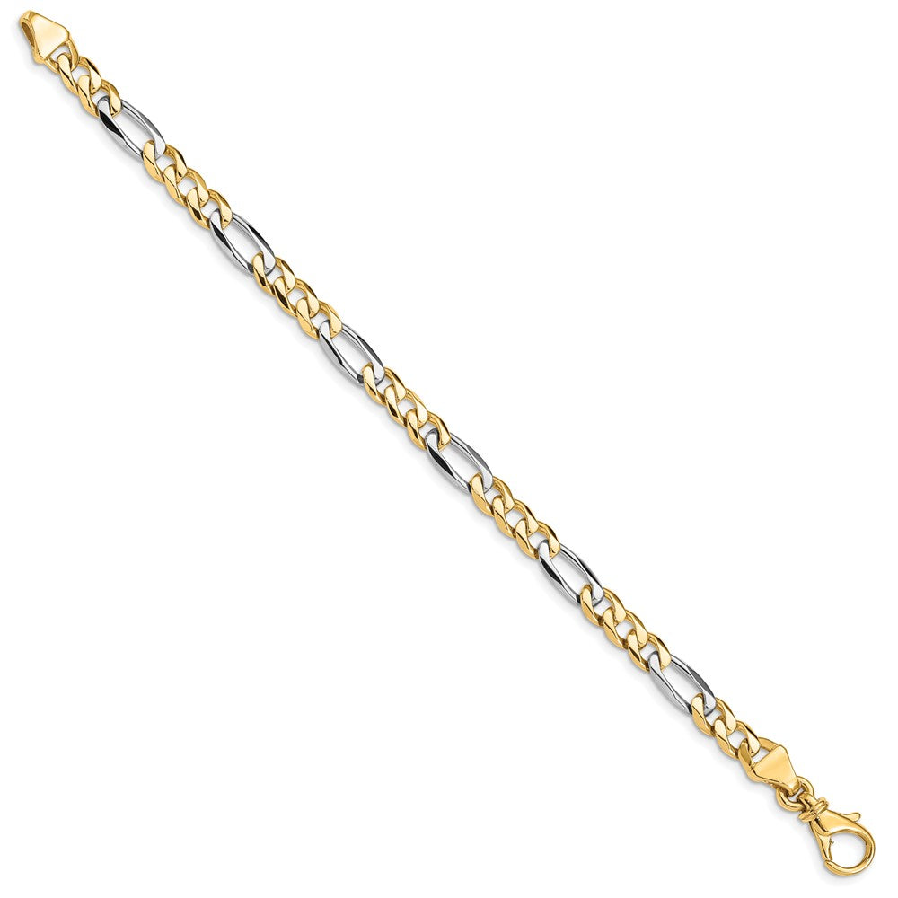 10k Two-tone 5.8mm Hand Polished Fancy Link Chain