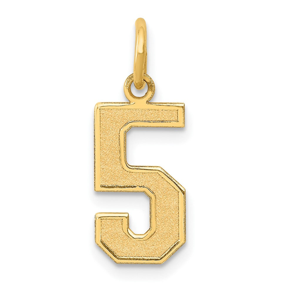 10k Medium Satin Number 5 Charm