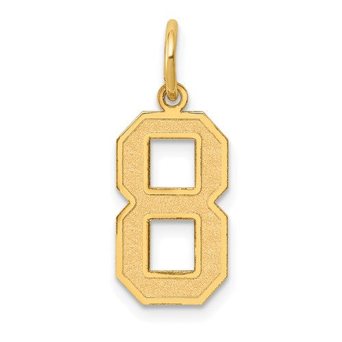 10k Medium Satin Number 8 Charm