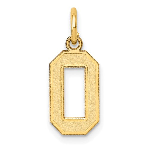 10k Small Satin Number 0 Charm