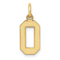 10k Small Satin Number 0 Charm