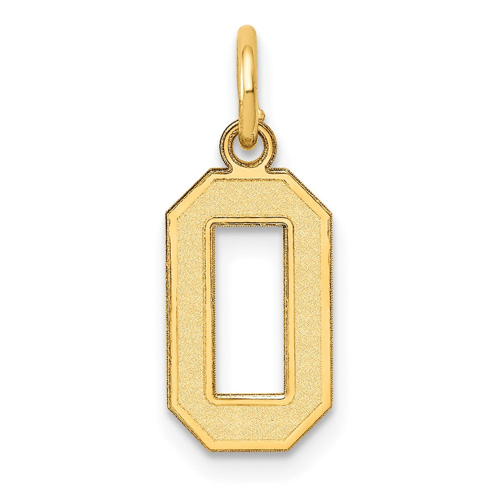 10k Small Satin Number 0 Charm