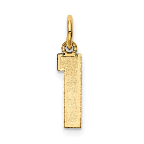 10k Small Satin Number 1 Charm