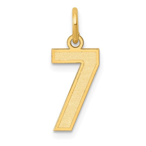10k Small Satin Number 7 Charm