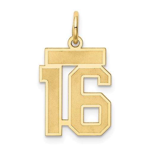 10ky Small Satin Number 16 Charm