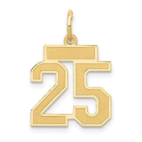 10k Small Satin Number 25 Charm