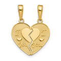 10K I LOVE YOU 2 Piece Break-A-Part Charm