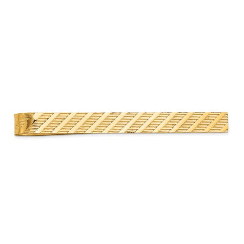 10k Men's Textured Tie Bar