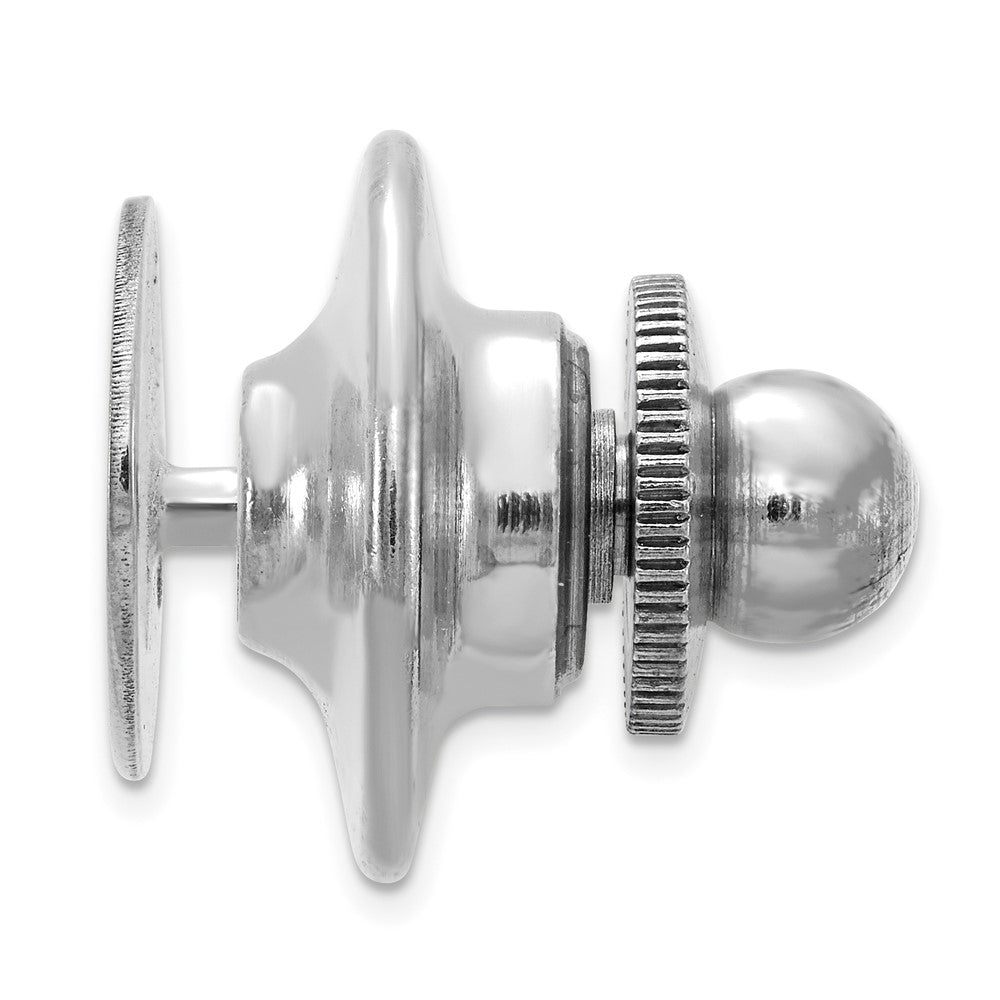 10K White Gold Men's Oval High Polished Tie Tac