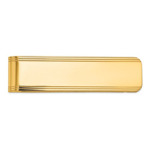 10k Men's Grooved Polished Money Clip