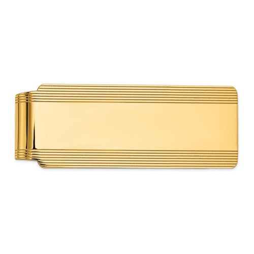 10k Men's Grooved Polsihed Money Clip