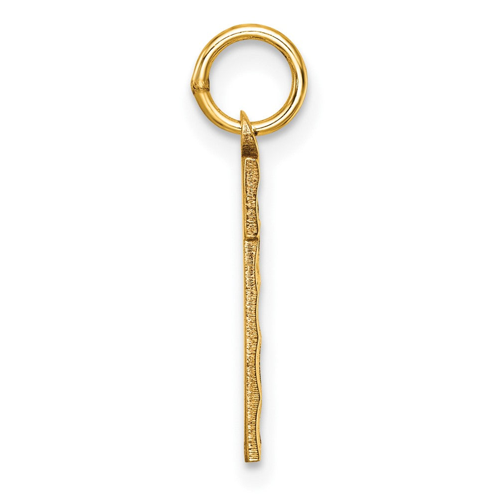 10ky Casted Medium Diamond-cut Number 1 Charm