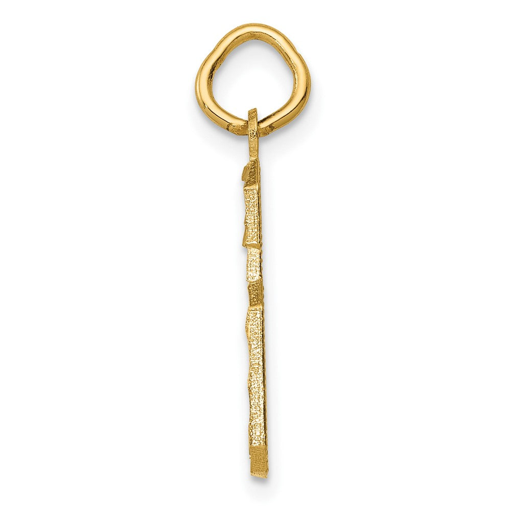 10ky Casted Medium Diamond-cut Number 6 Charm