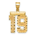 10k Medium Diamond-cut Number 19 Charm