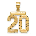 10ky Medium Diamond-cut Number 20 Charm