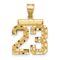 10k Medium Diamond-cut Number 23 Charm