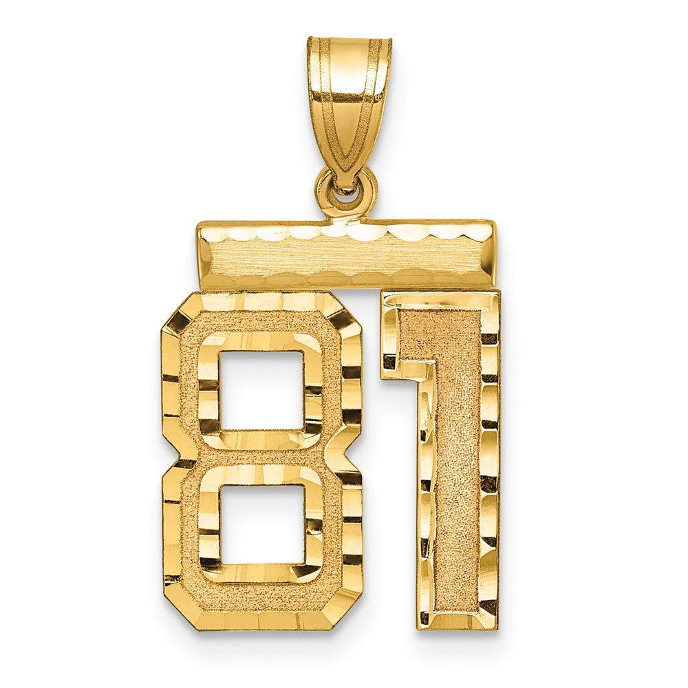 10k Medium Diamond-cut Number 81 Charm