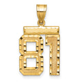 10k Medium Diamond-cut Number 81 Charm