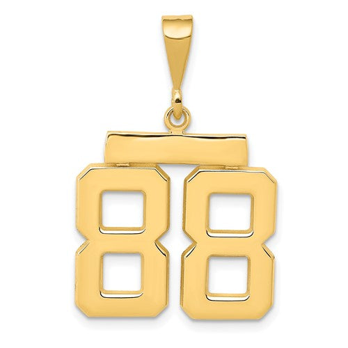 10k Medium Polished Number 88 Charm