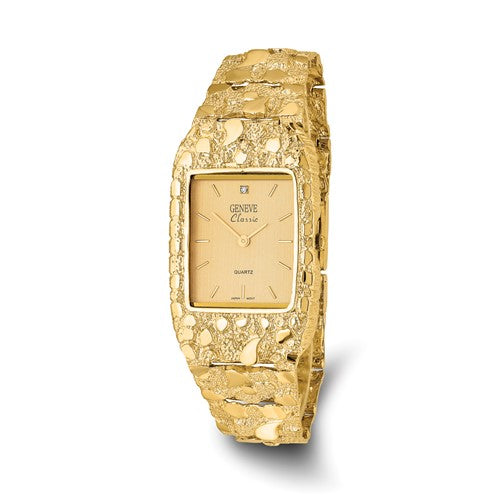 10k Champagne 27x47mm Dial Square Face Nugget Watch