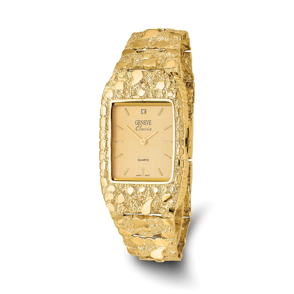 10k Champagne 27x47mm Dial Square Face Nugget Watch