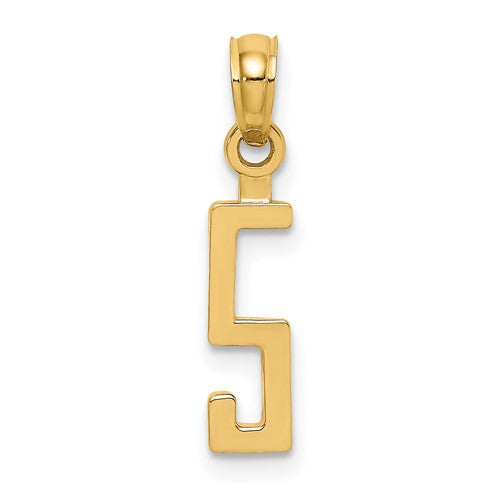 10K Number 5 Block Charm