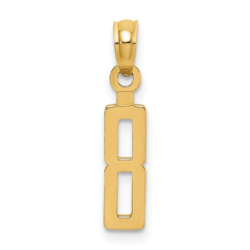 10K Number 8 Block Charm