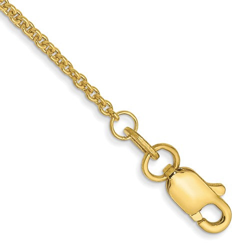 10k 1.4mm Round Open Link Cable Chain Anklet