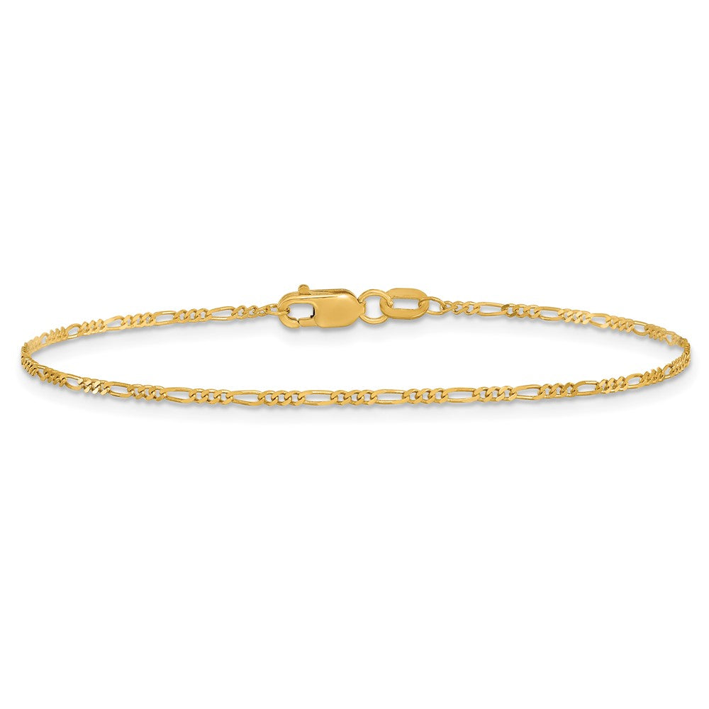 10k 1.25mm Flat Figaro Chain Anklet