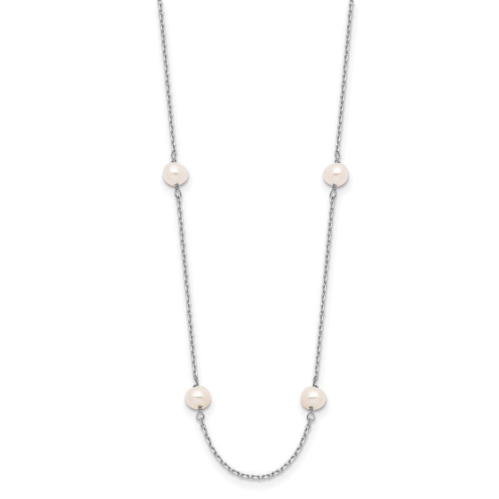 10K WG 4-5mm White Near Round FW Cultured Pearl 8-station Necklace