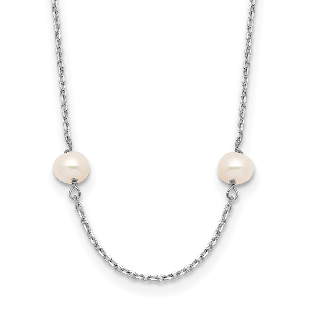 10K WG 4-5mm White Near Round FW Cultured Pearl 8-station Necklace