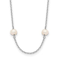 10K WG 4-5mm White Near Round FW Cultured Pearl 8-station Necklace
