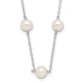 10K 5.5-6.5mm White Near Round FW Cultured Pearl 12-station Necklace