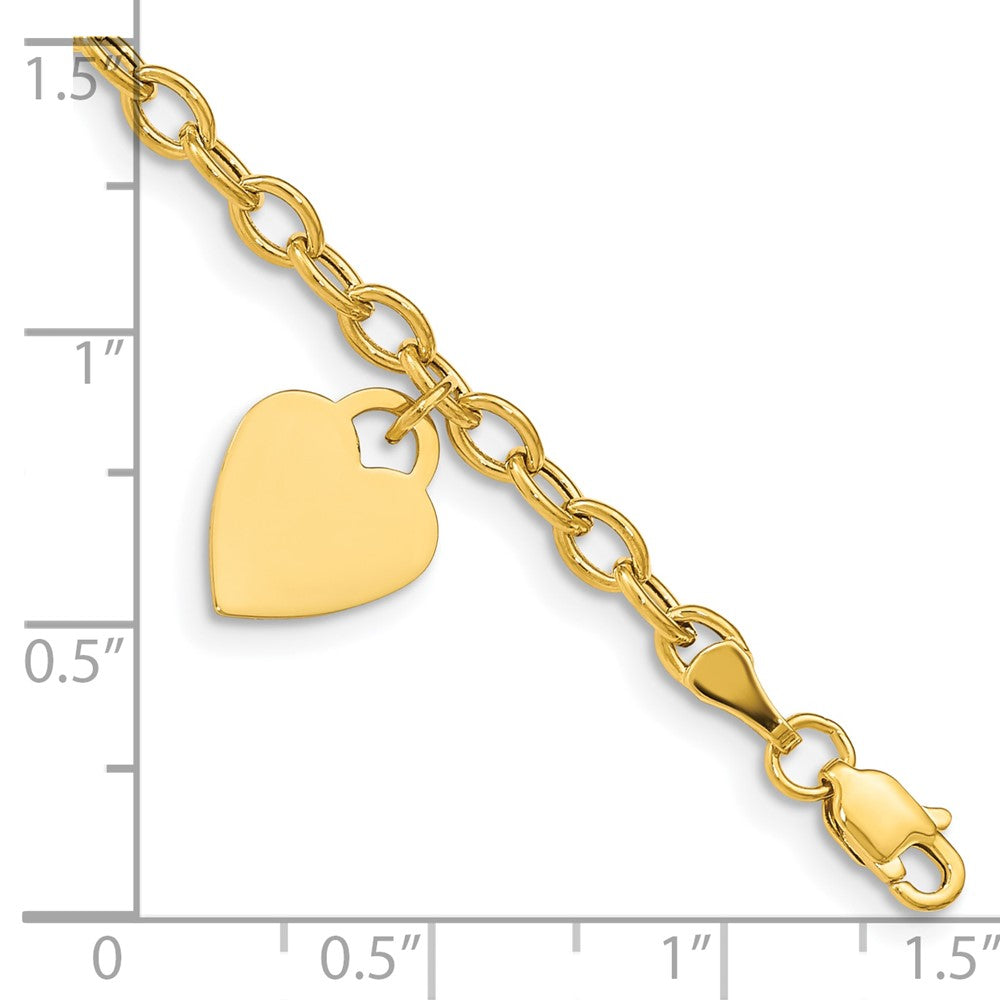 10k Dangle Heart Anklet