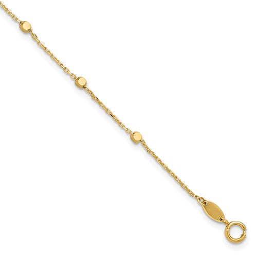 10K Polished Cube Stations Bracelet