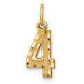 10ky Casted Small Diamond-cut Number 4 Charm