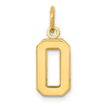 10k Small Polished Number 0 Charm