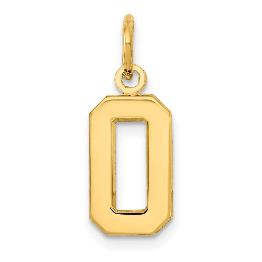 10k Small Polished Number 0 Charm