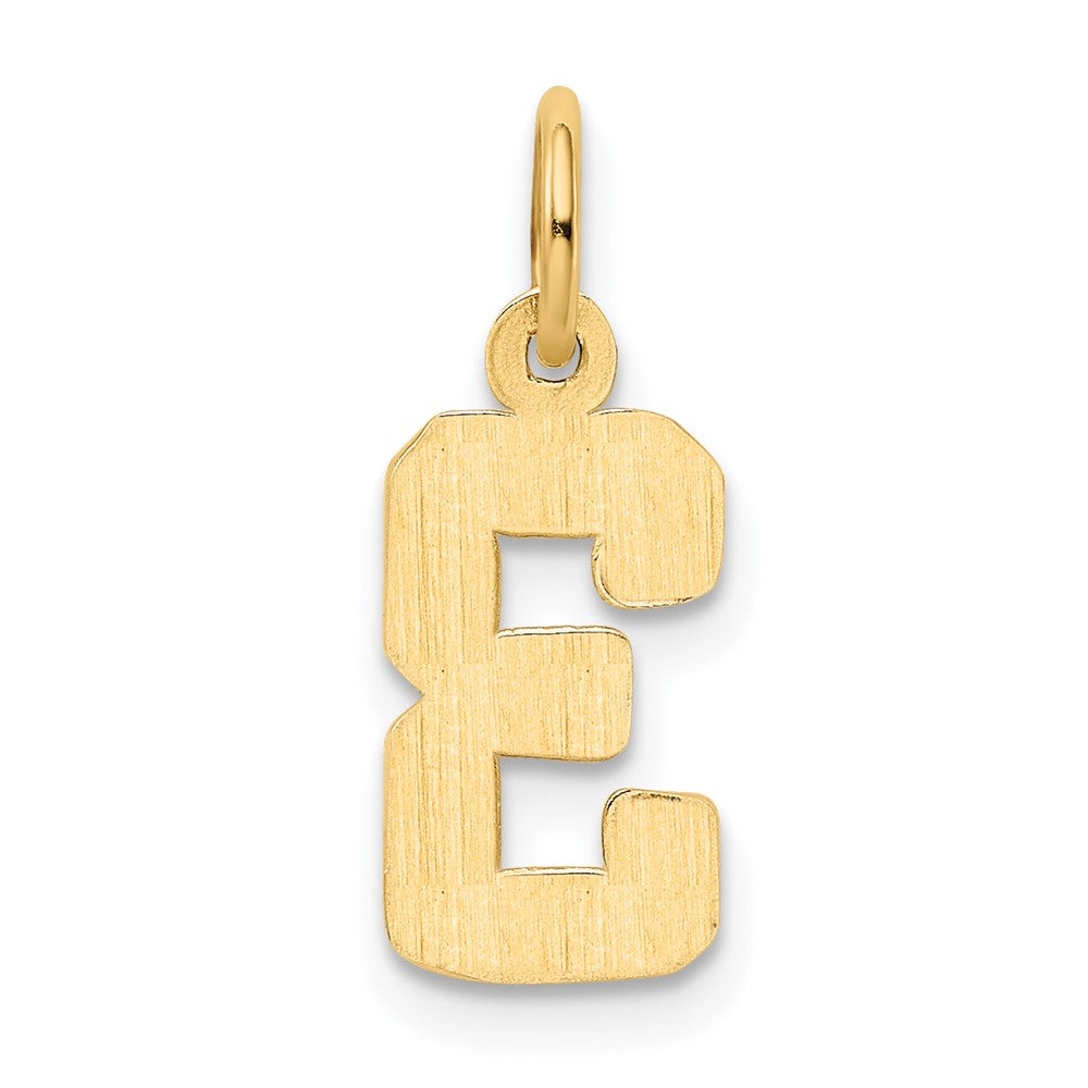 10k Small Polished Number 03 Charm