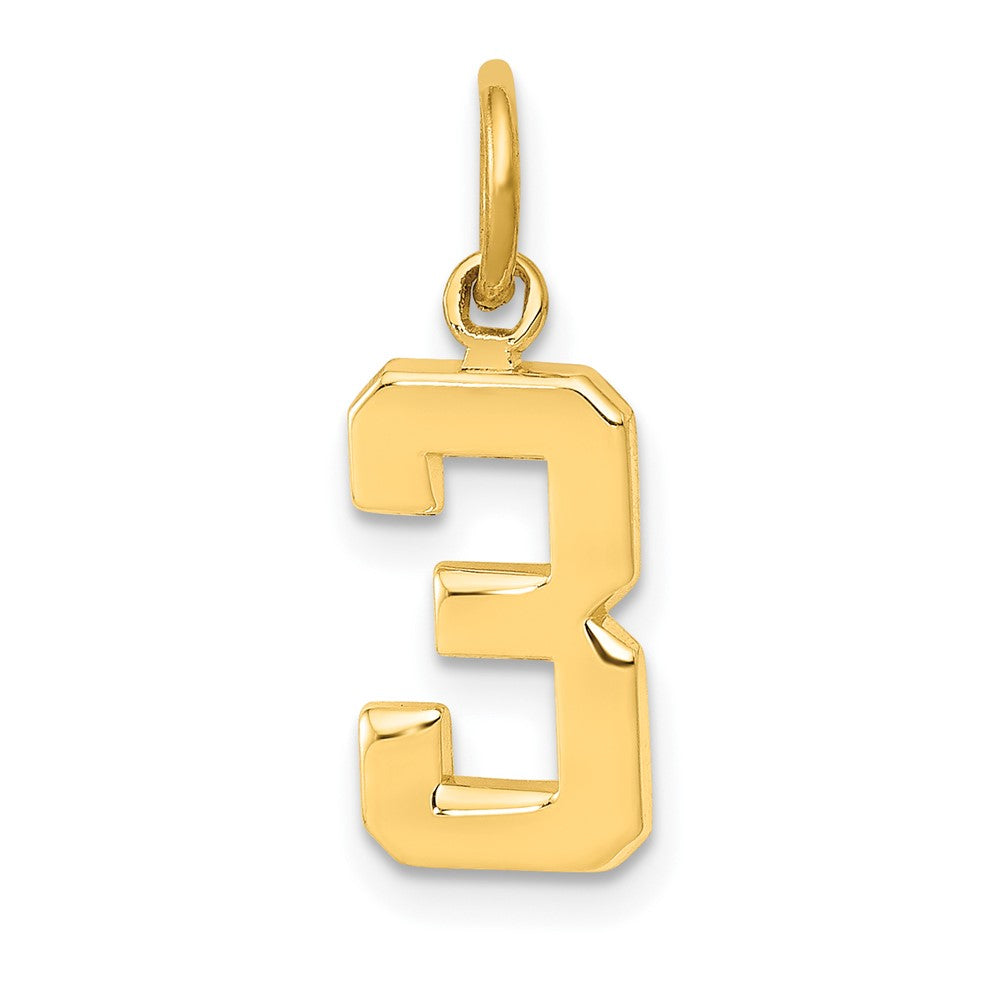 10k Small Polished Number 03 Charm