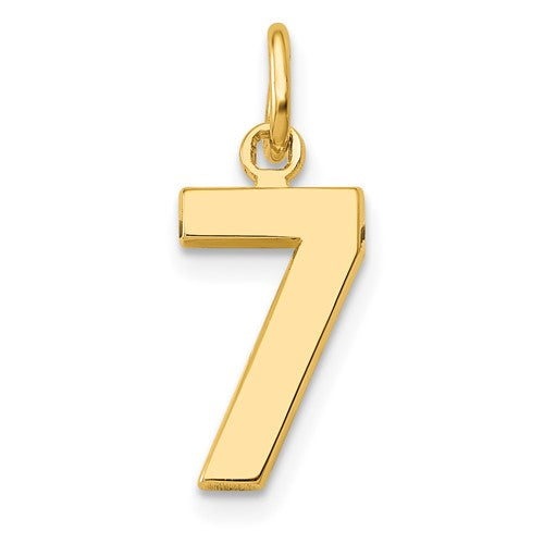10k Small Polished Number 7 Charm