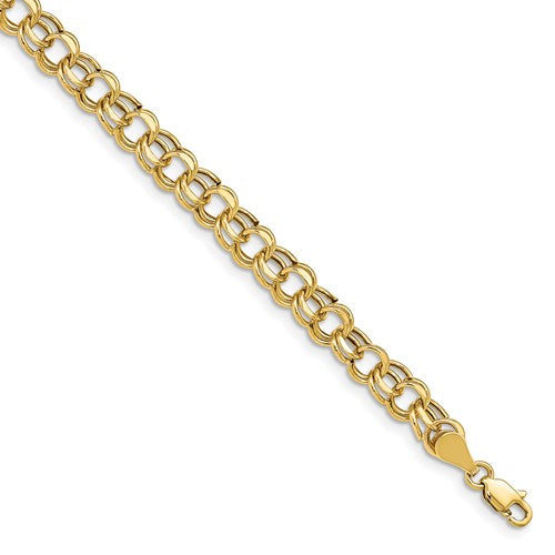 10k Lite 5.5mm Double Link Charm Bracelet